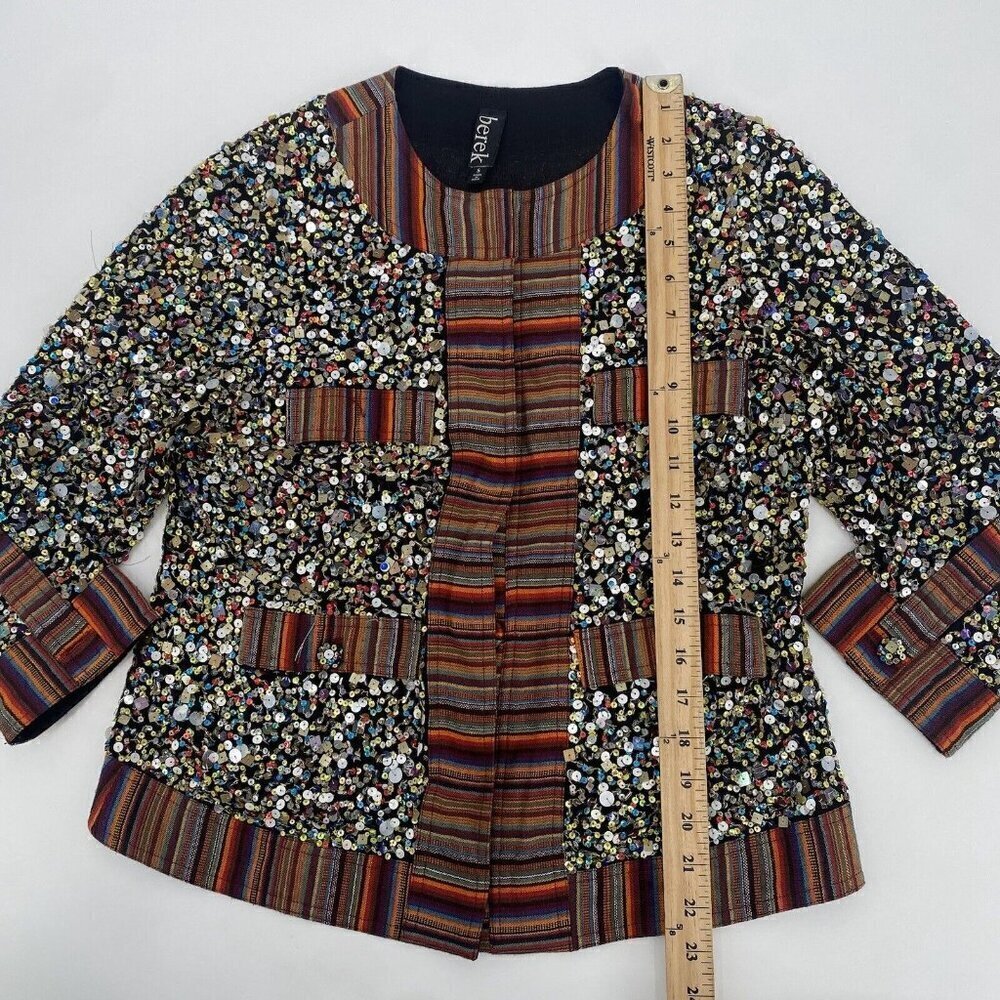 Berek Size Small Multi Color Sequin Snap Front Bo… - image 8